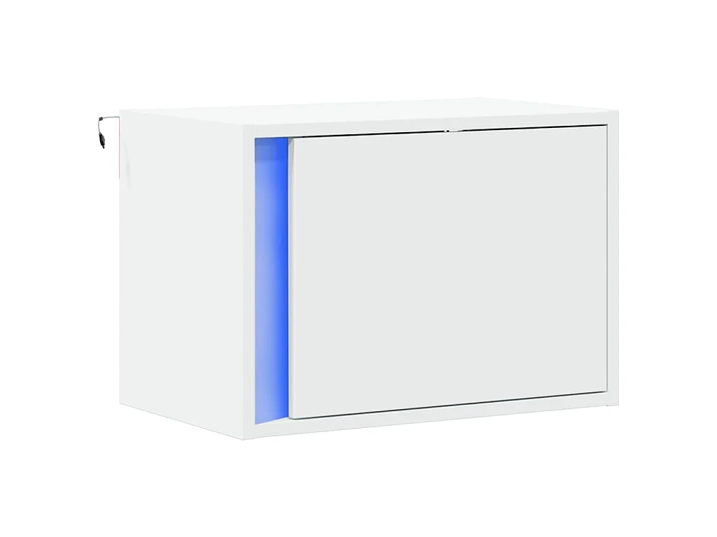 Table de chevet murale avec lumières LED blanc