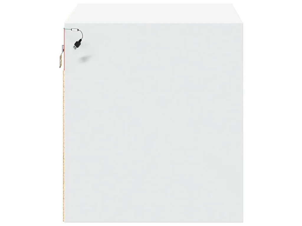 Table de chevet murale avec lumières LED blanc