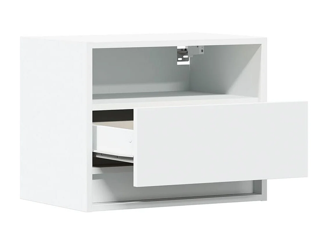 Mesa de cabeceira de parede com luzes LED branco