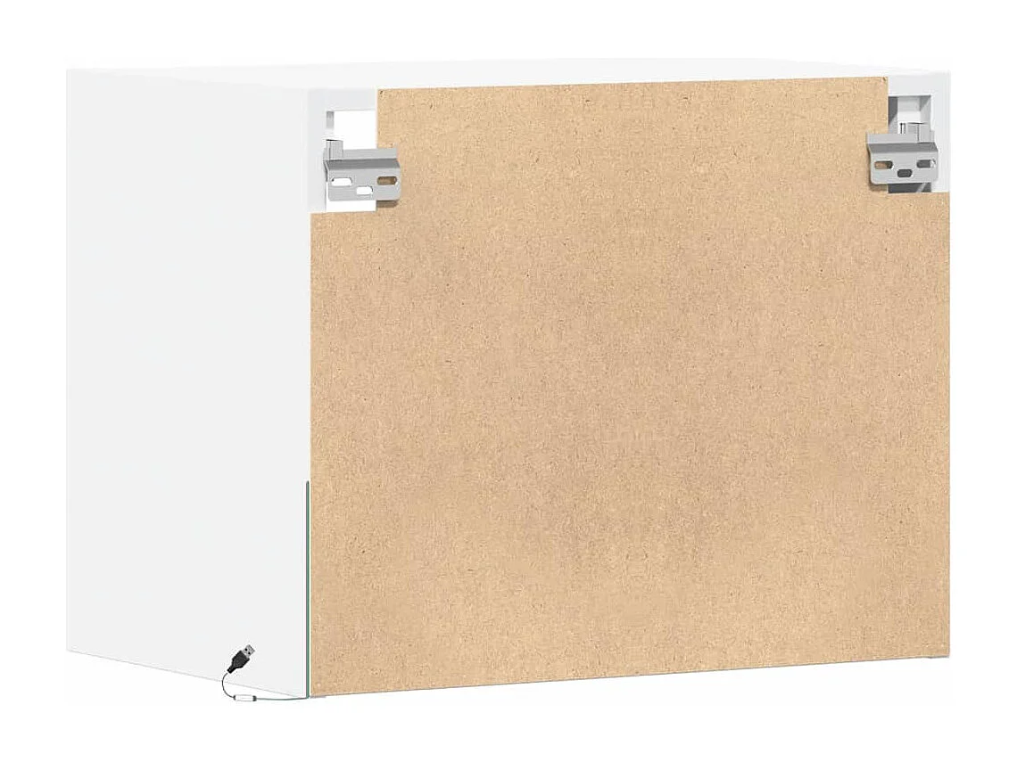 Mesa de cabeceira de parede com luzes LED branco