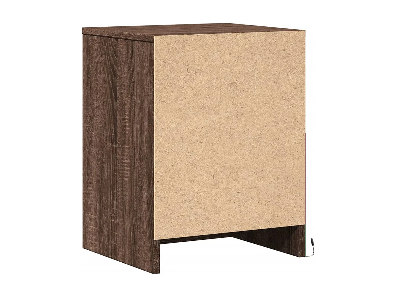 Armoires de chevet et lumières LED 2 pcs chêne marron