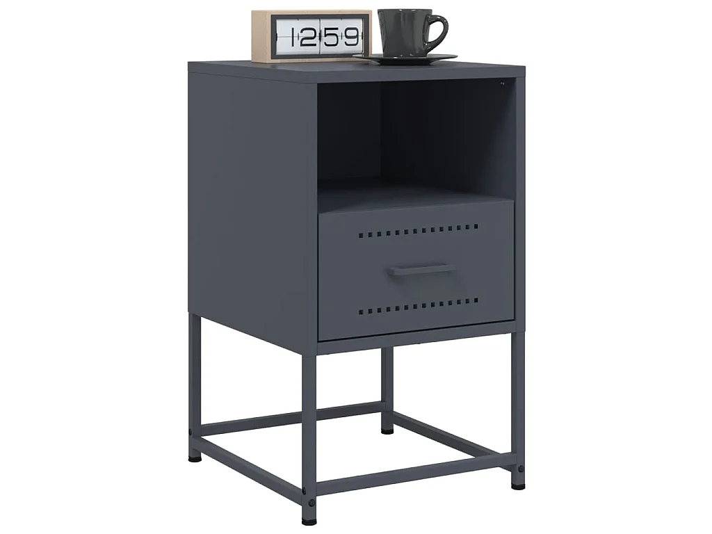 Tables de chevet 2 pcs anthracite 36x39x60,5 cm acier