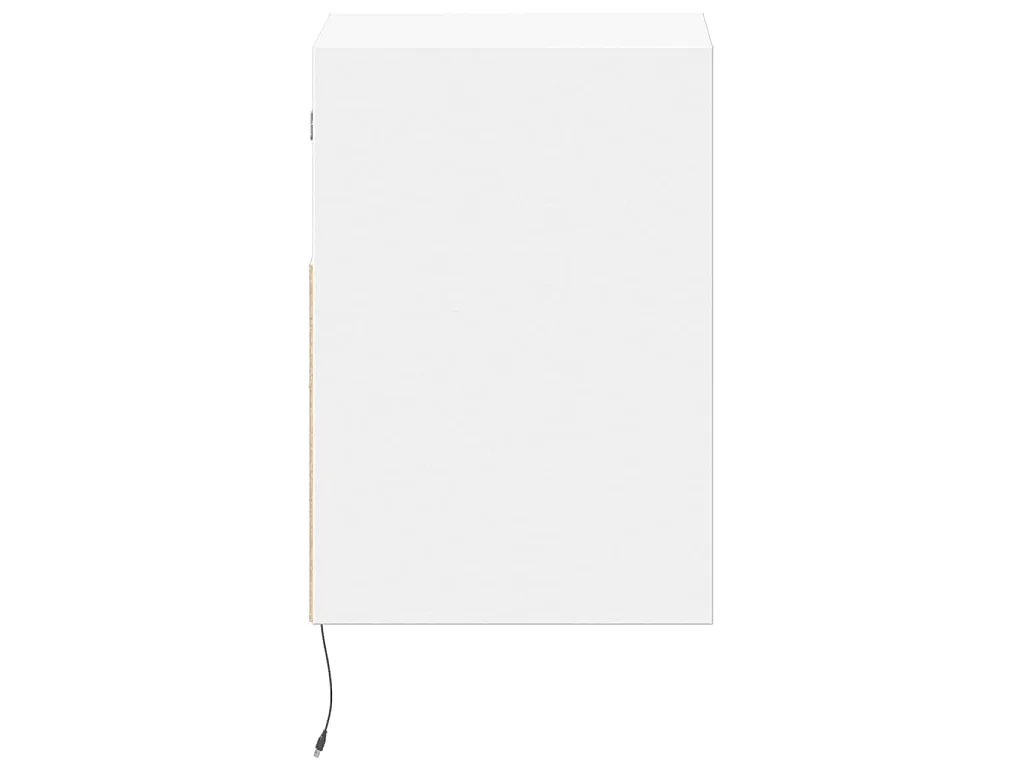 Tables de chevet murales avec lumières LED 2 pcs blanc