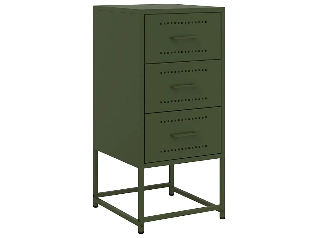 Nachttische 2 Stk. Olivgrün 36x39x78 cm Stahl