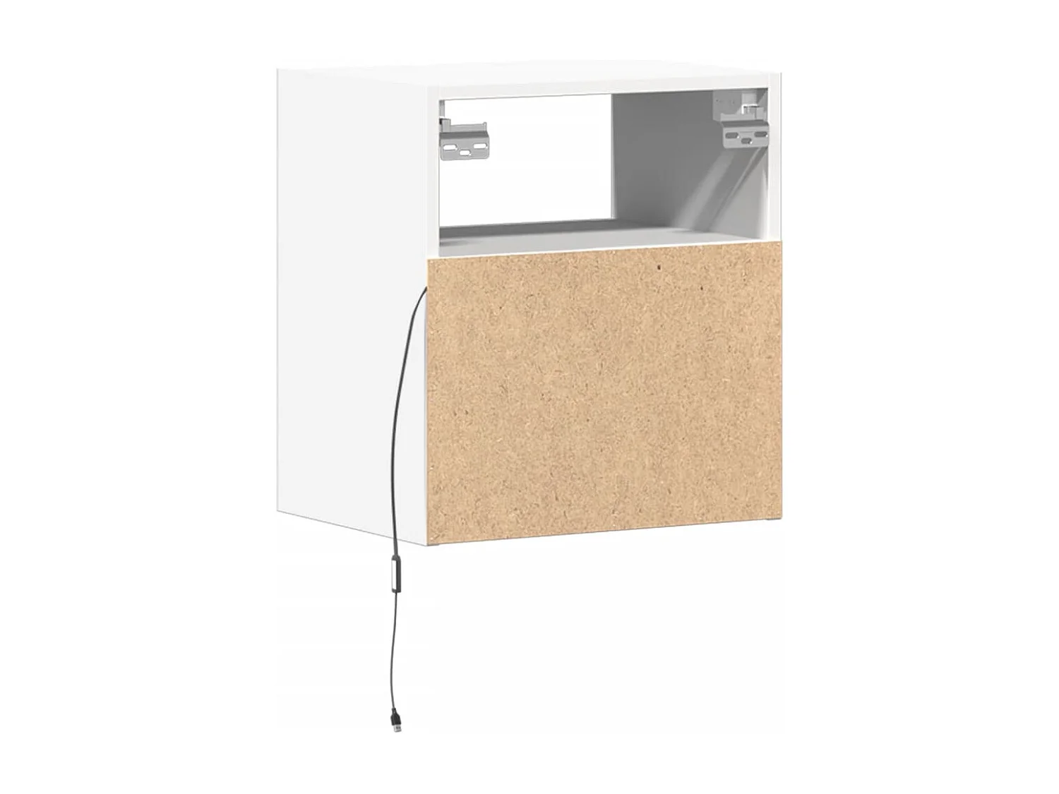 Table de chevet murale avec lumières LED blanc