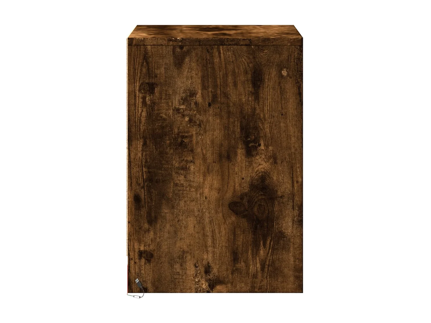 Armoire de chevet et lumières LED chêne fumé bois d'ingénierie