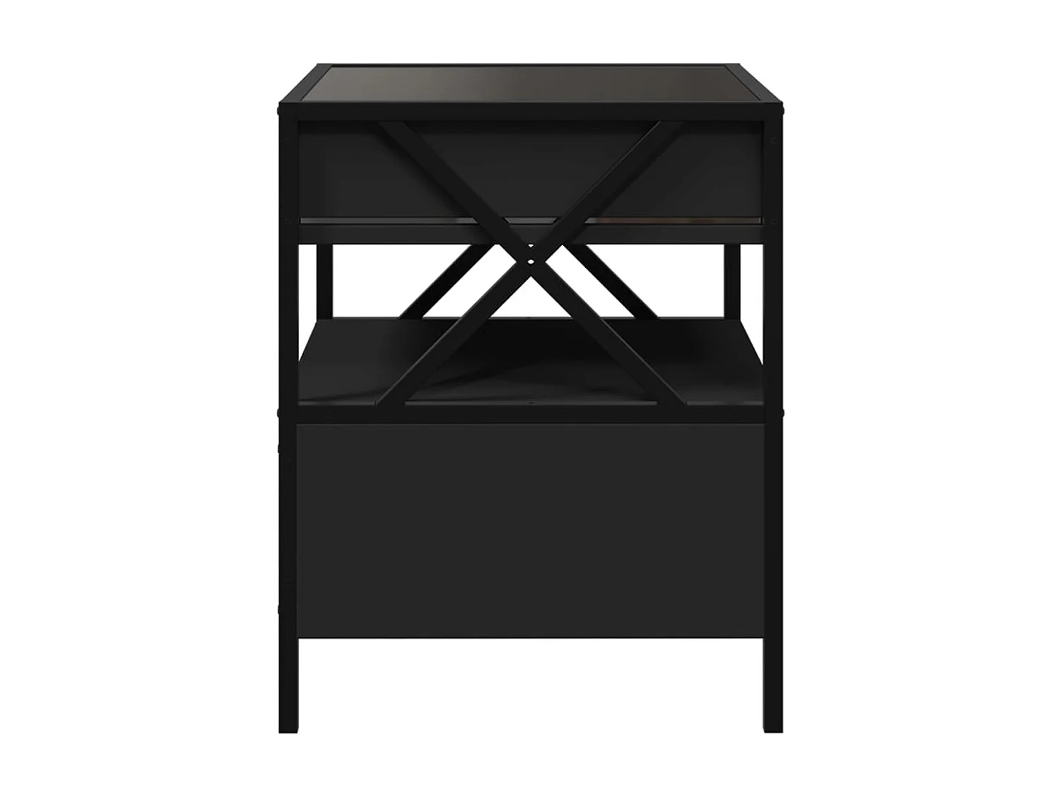 Tavolino da Salotto con LED Nero 40x40x30 cm