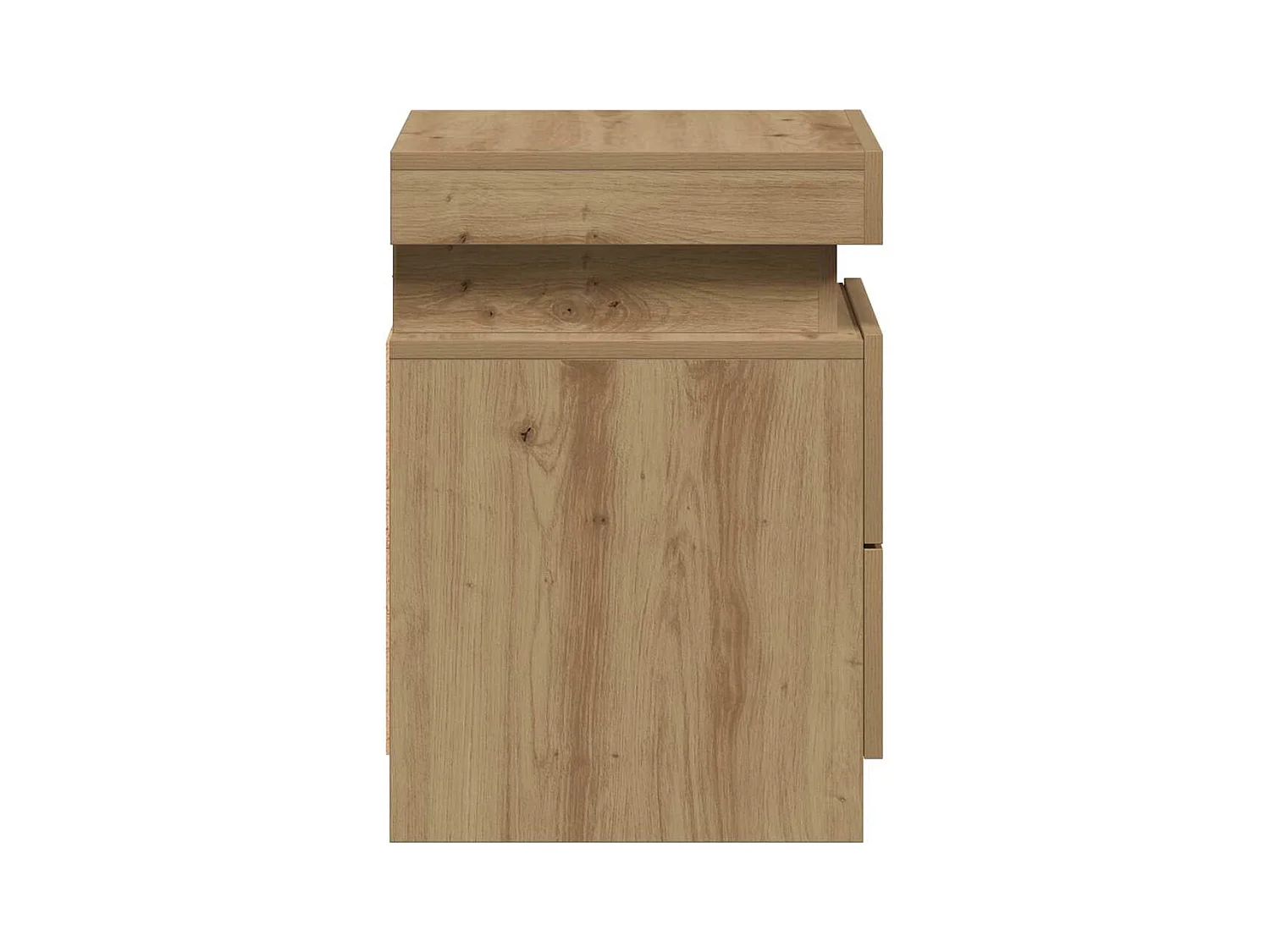 Table de chevet avec LED chêne artisanal bois d'ingénierie