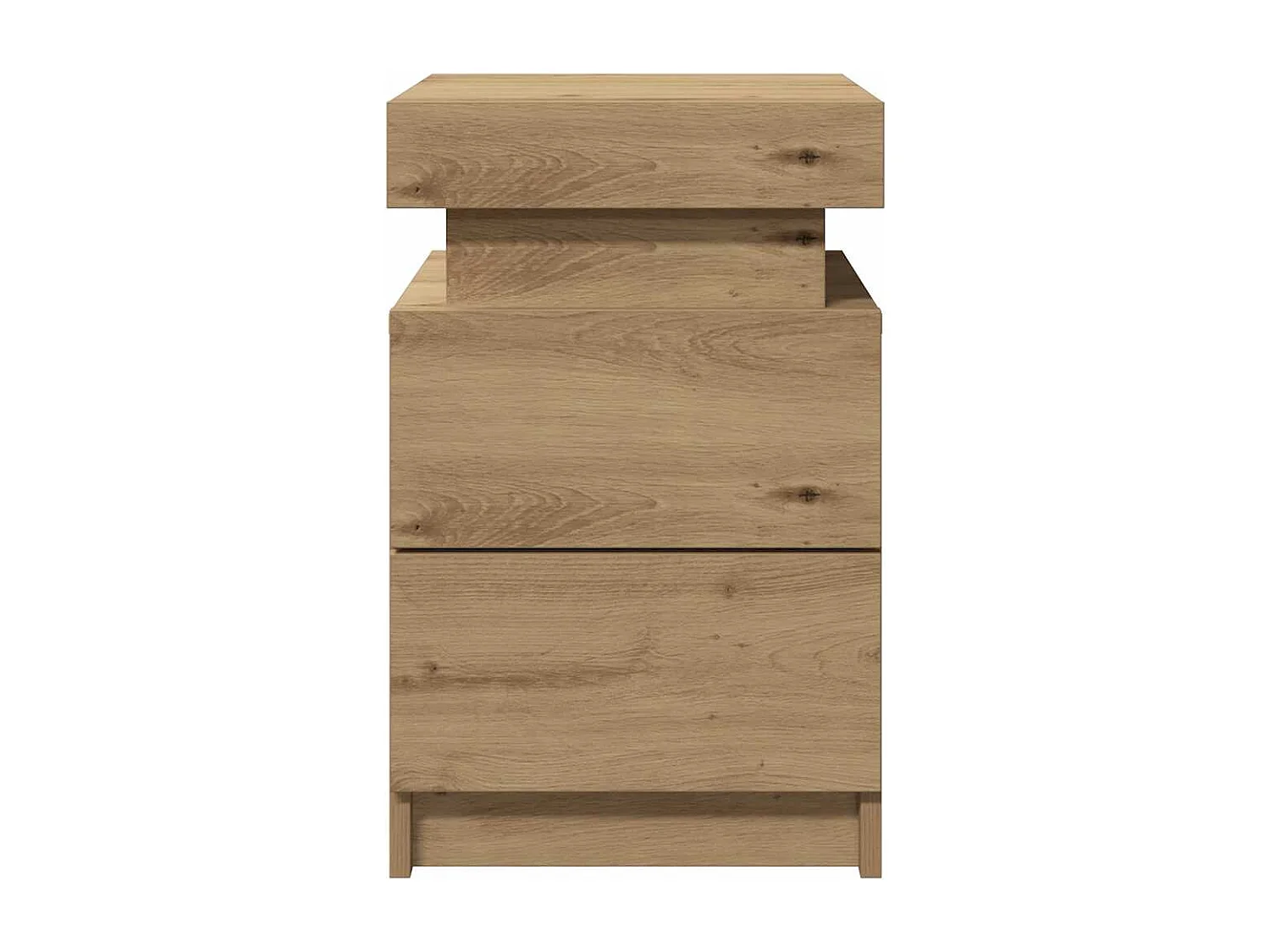 Table de chevet avec LED chêne artisanal bois d'ingénierie