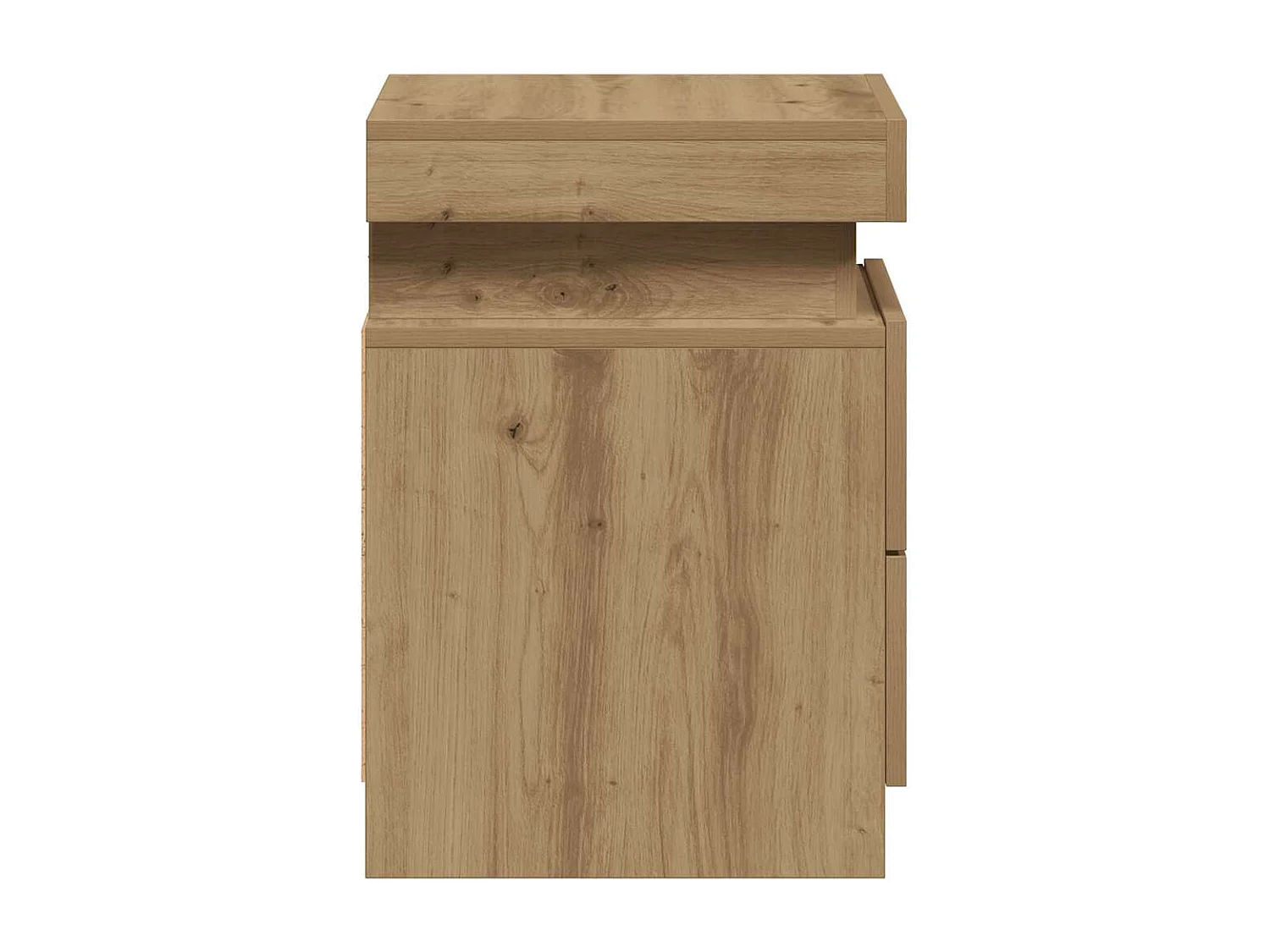 Table de chevet avec LED chêne artisanal bois d'ingénierie