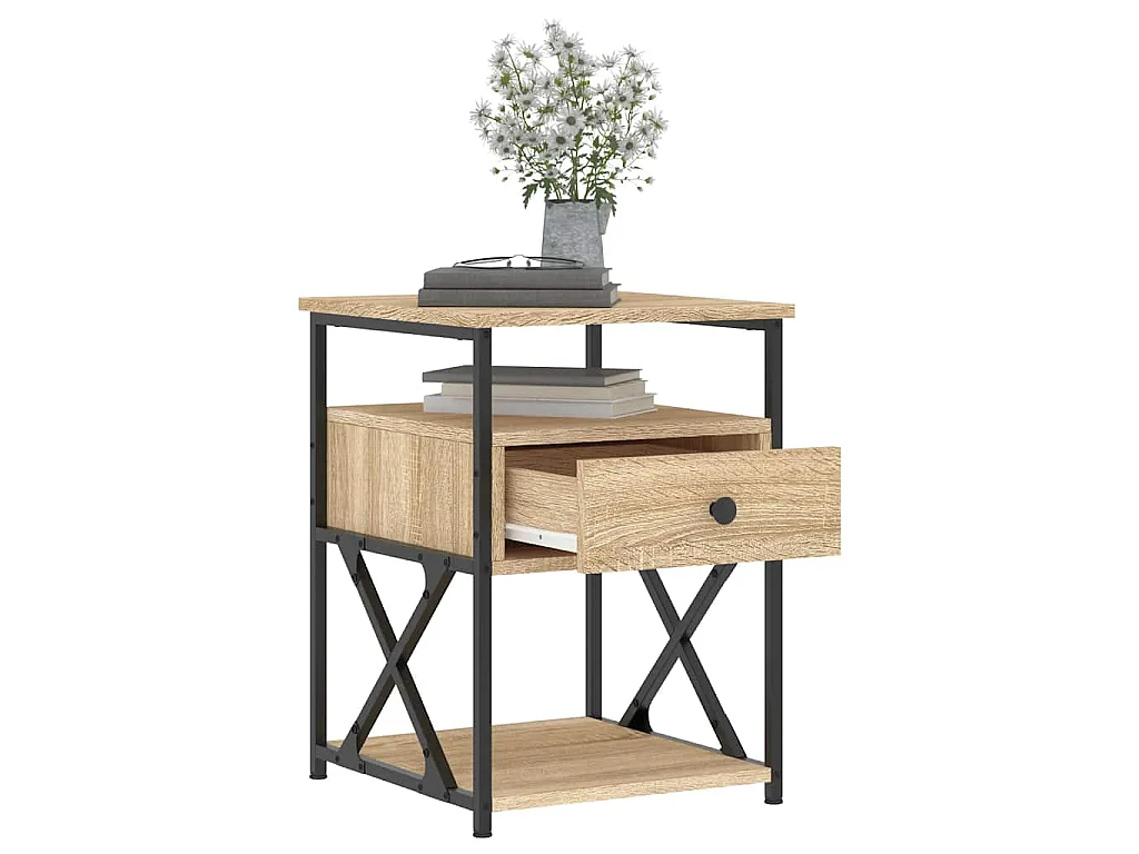Comodino Rovere Sonoma 40x42x55 cm in Legno Multistrato