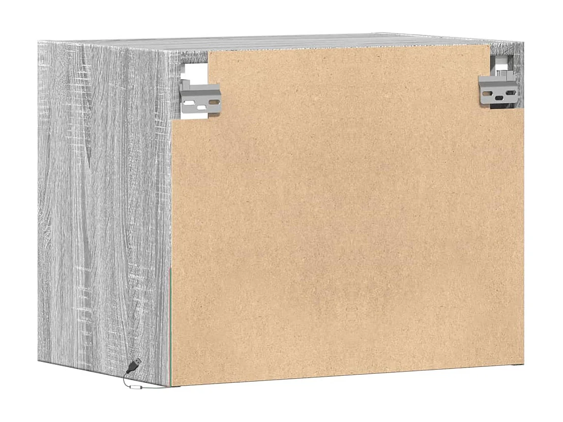 Tables de chevet murales avec lumières LED 2 pcs sonoma gris