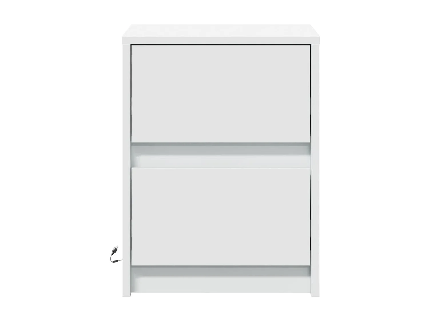 Armoire de chevet avec lumières LED blanc bois d'ingénierie