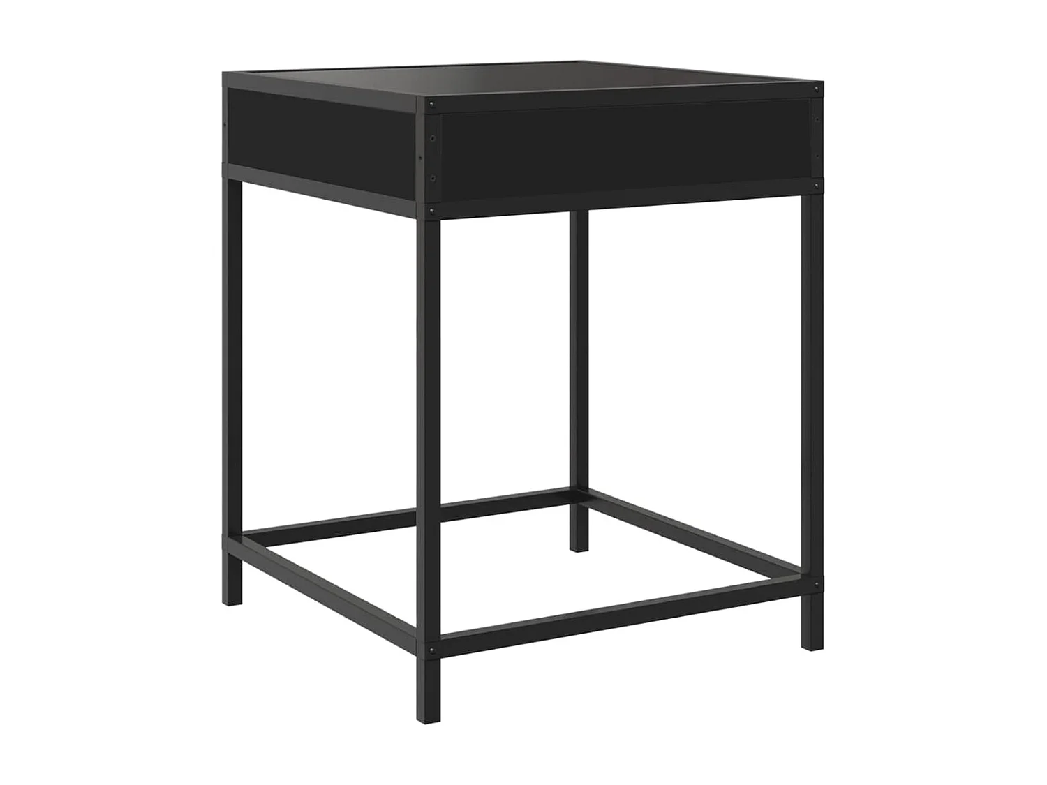 Table de chevet avec LED infini noir 40x40x51 cm