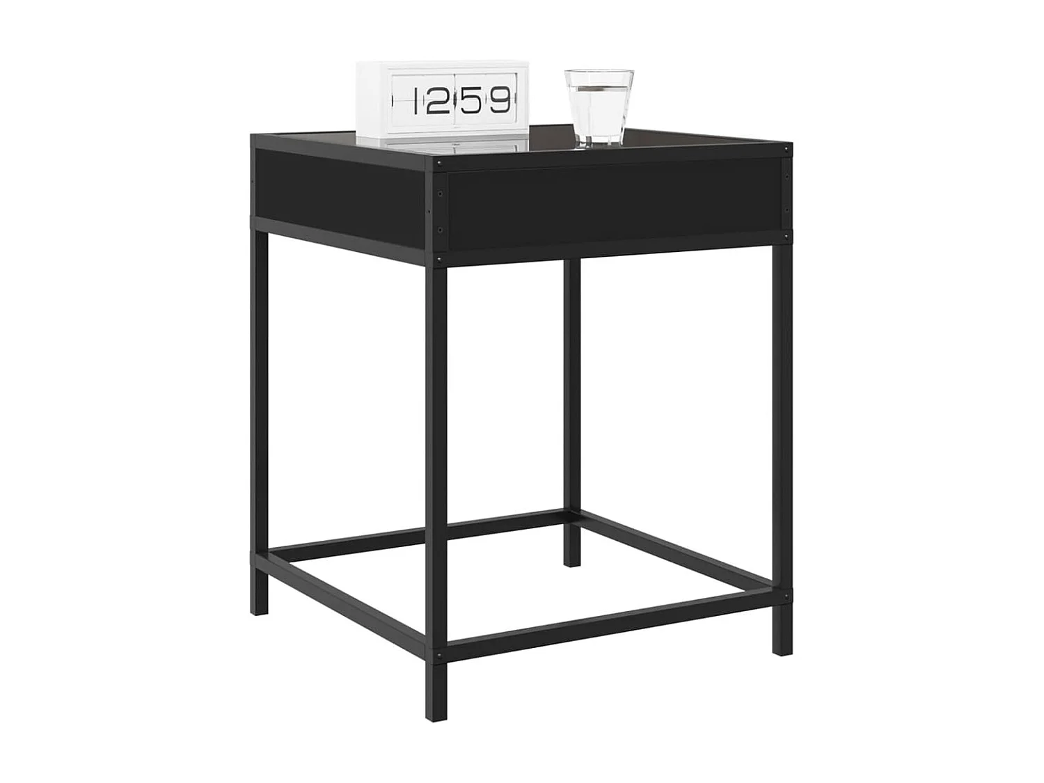 Nachttisch mit Infinity-LED Schwarz 40x40x51 cm