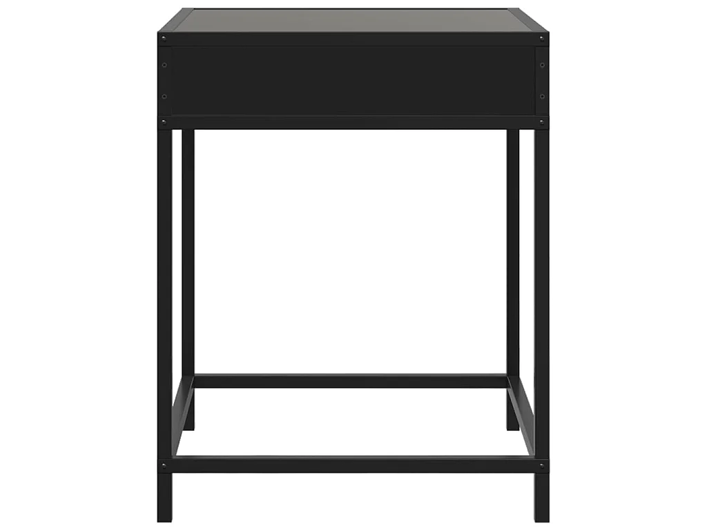 Table de chevet avec LED infini noir 40x40x51 cm