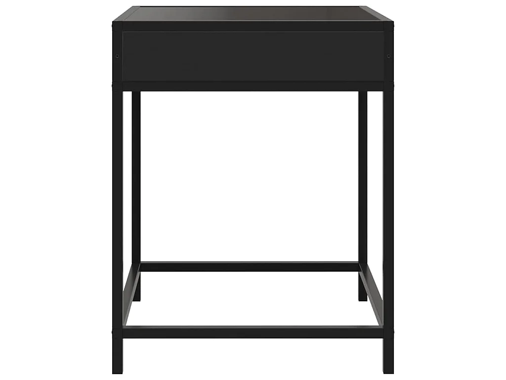 Table de chevet avec LED infini noir 40x40x51 cm