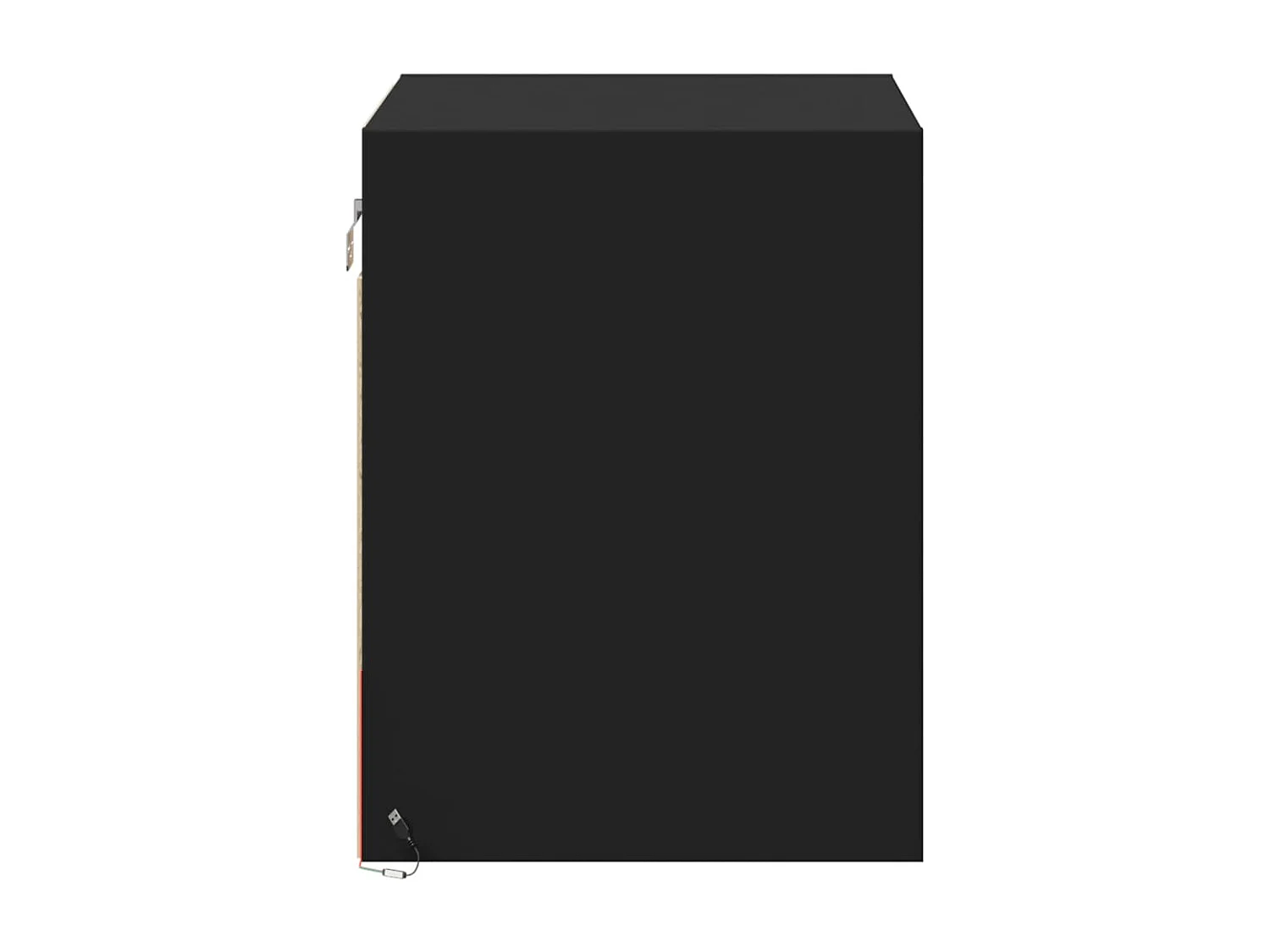 Mesas de cabeceira de parede com luzes LED 2 pcs preto