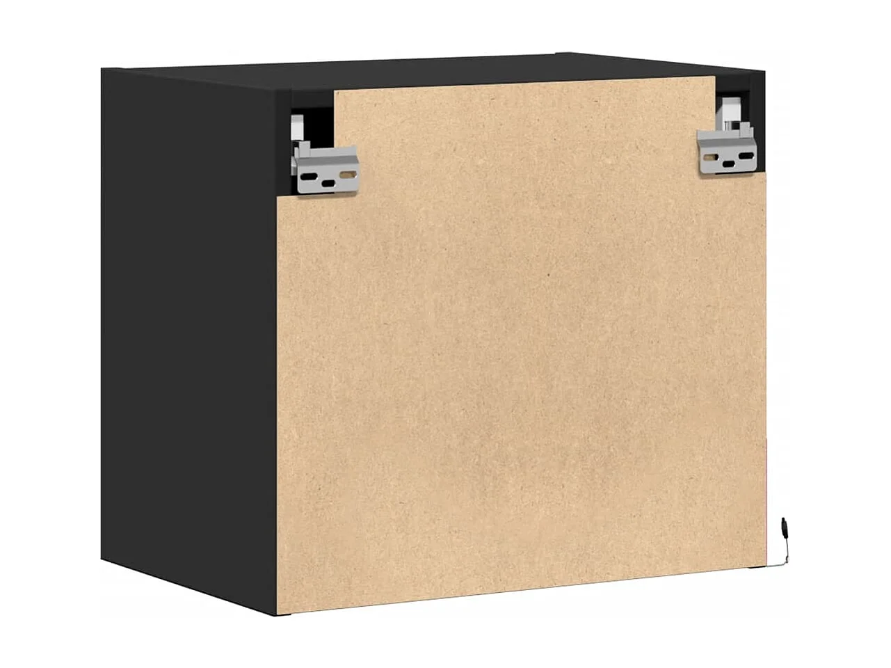 Mesas de cabeceira de parede com luzes LED 2 pcs preto