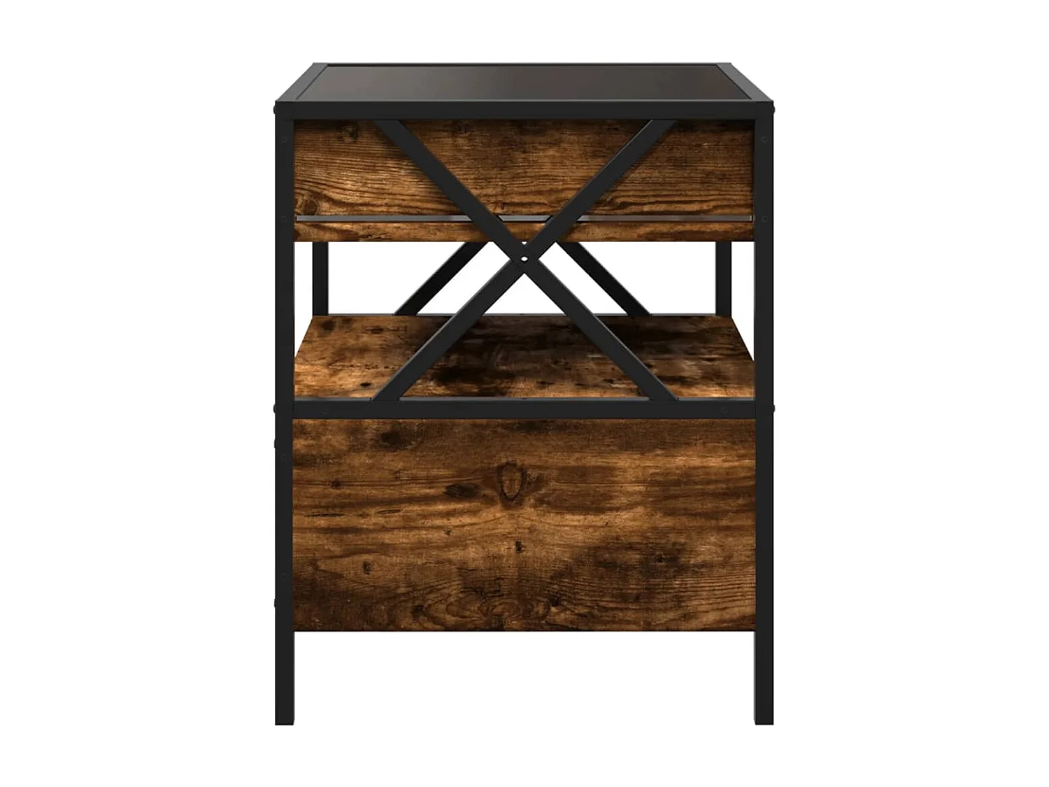 Comodino con LED Infinity Rovere Fumo 40x40x51 cm