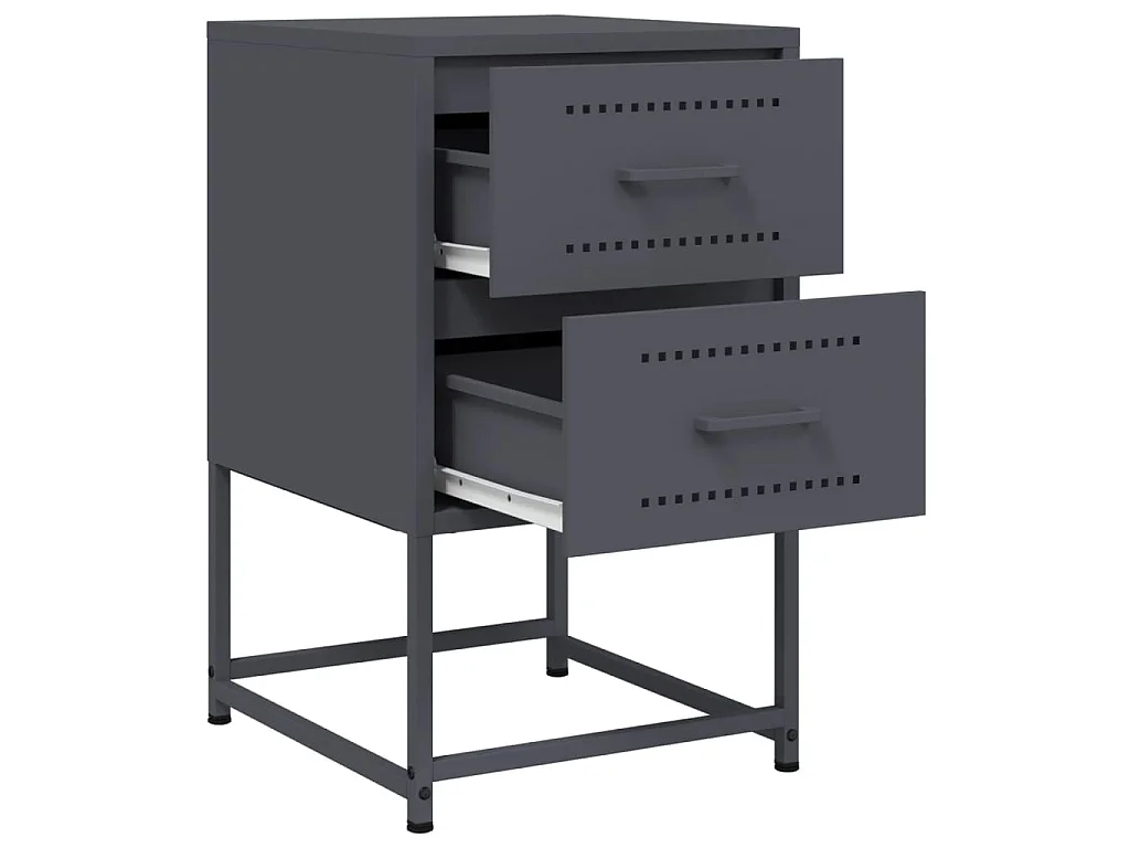 Tables de chevet 2 pcs anthracite 36x39x60,5 cm acier