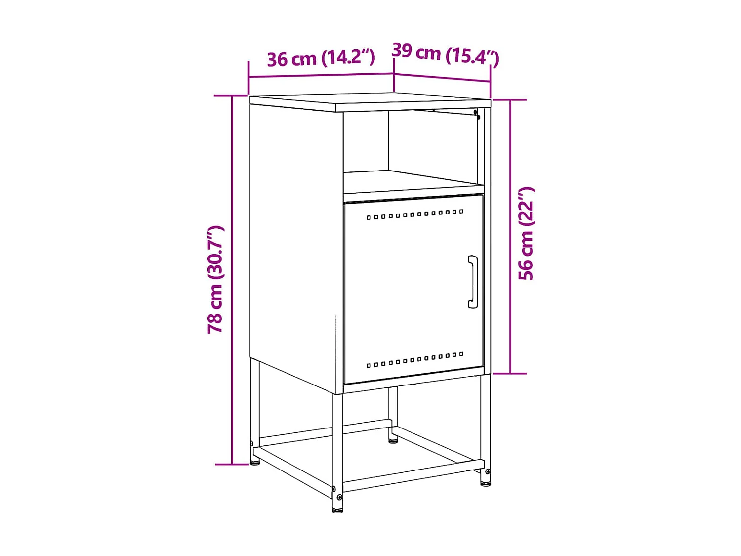 Tables de chevet 2 pcs noir 36x39x78 cm acier