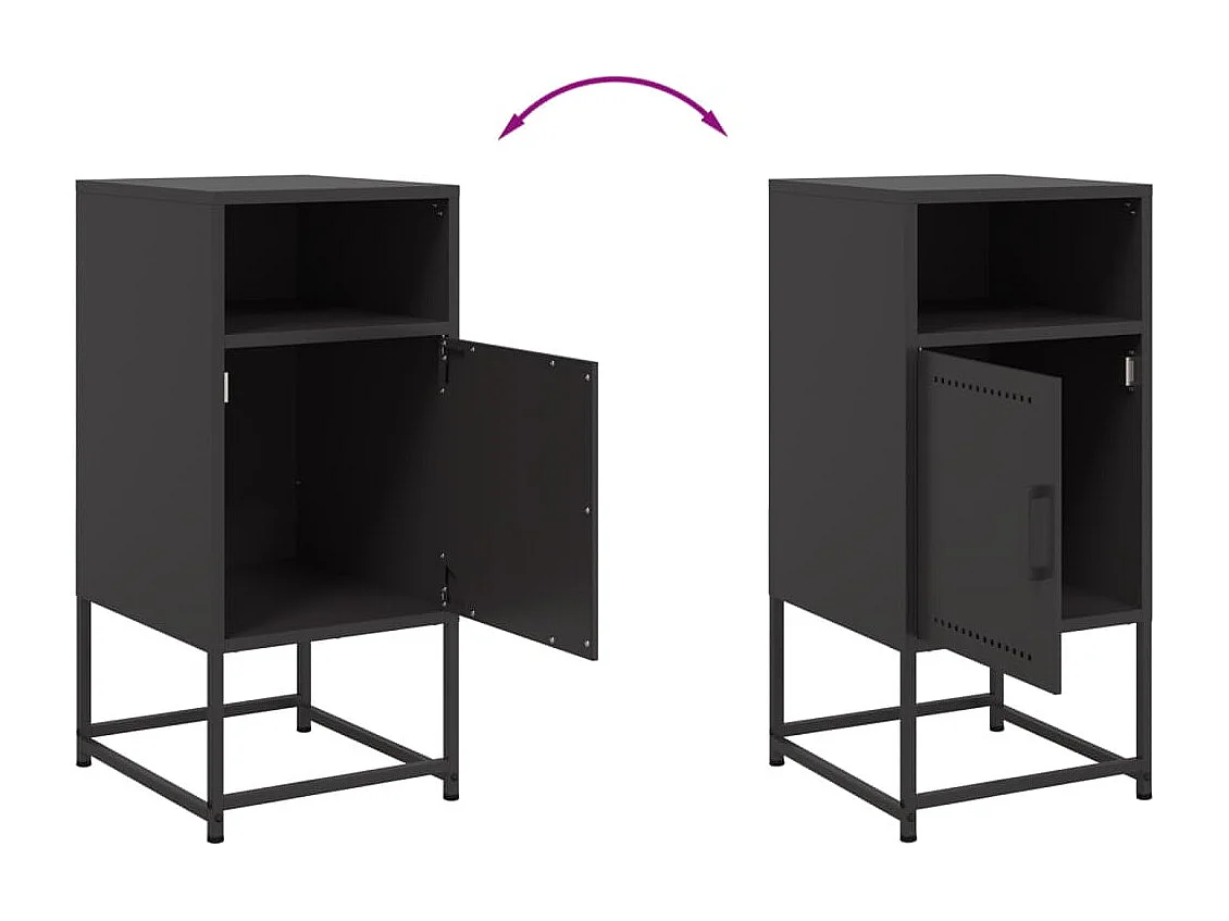 Tables de chevet 2 pcs noir 36x39x78 cm acier