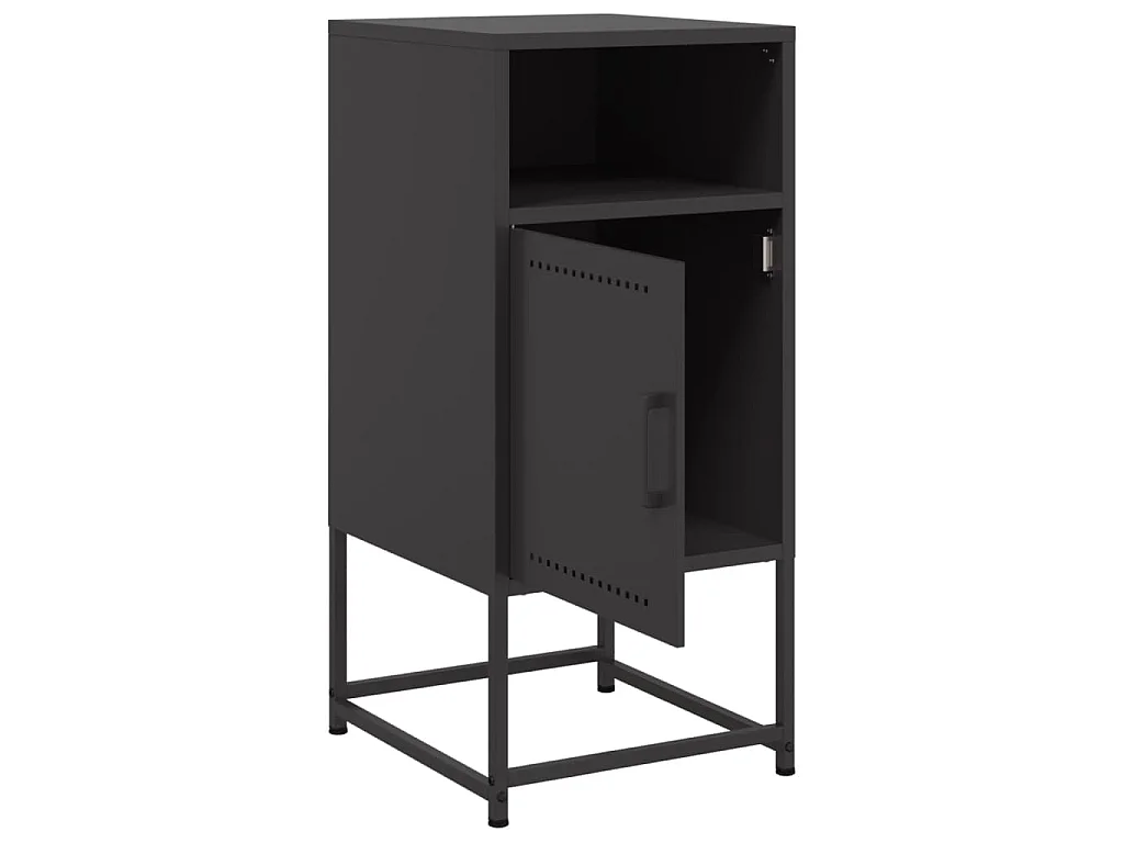 Nachttische 2 Stk. Schwarz 36x39x78 cm Stahl