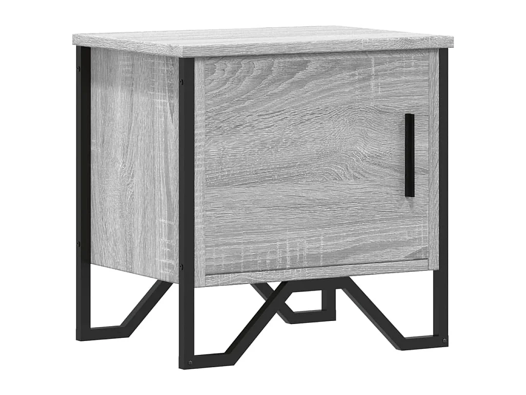 Nachtkastje 40x30x40 cm bewerkt hout grijs sonoma eikenkleurig