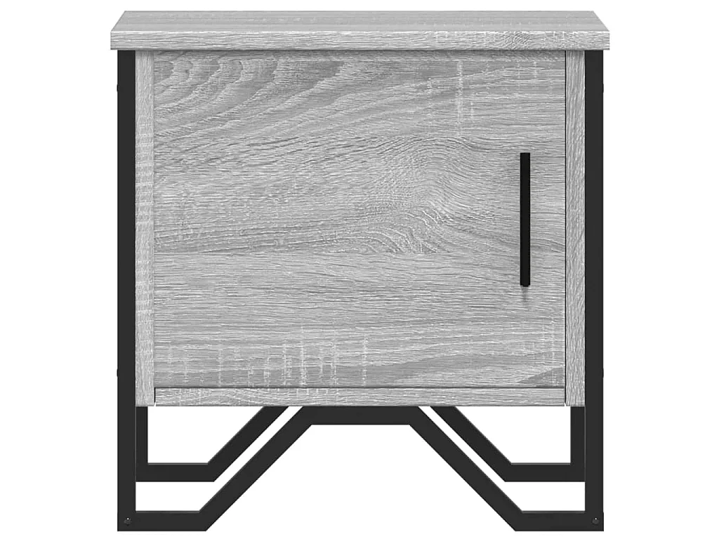 Nachtkastje 40x30x40 cm bewerkt hout grijs sonoma eikenkleurig