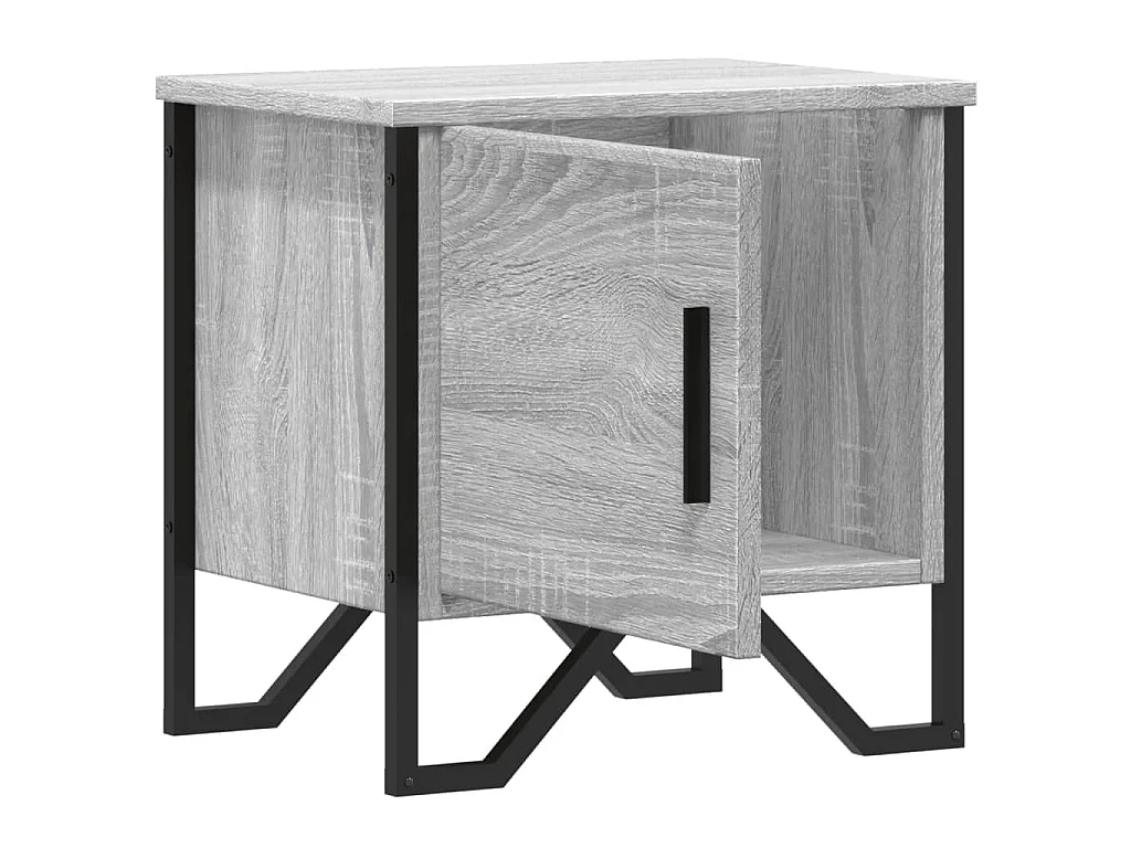 Nachtkastje 40x30x40 cm bewerkt hout grijs sonoma eikenkleurig