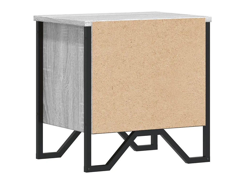 Nachtkastje 40x30x40 cm bewerkt hout grijs sonoma eikenkleurig