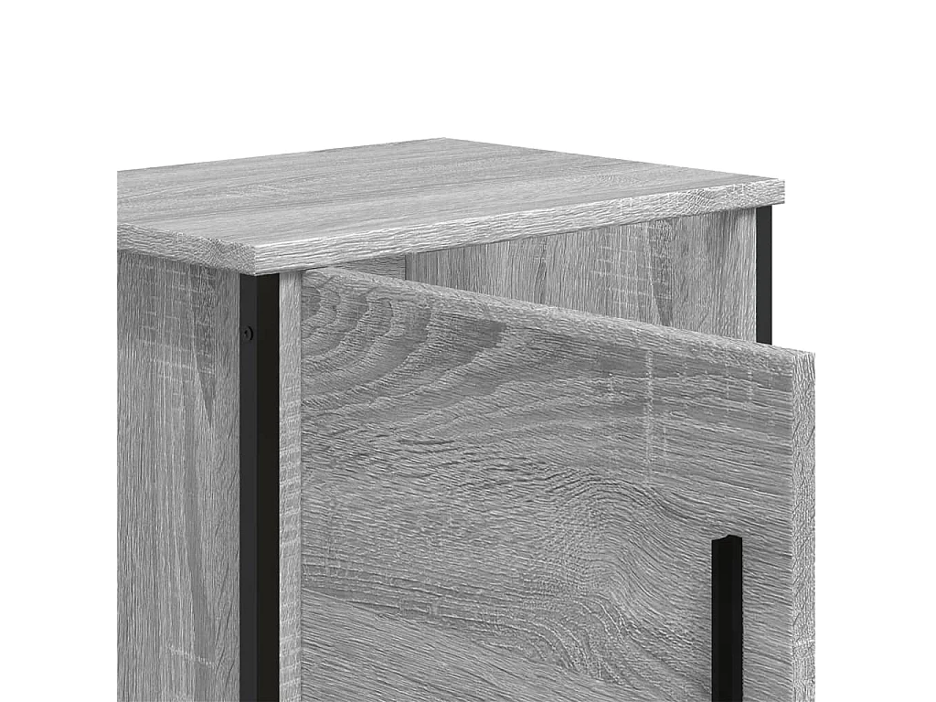 Nachtkastje 40x30x40 cm bewerkt hout grijs sonoma eikenkleurig