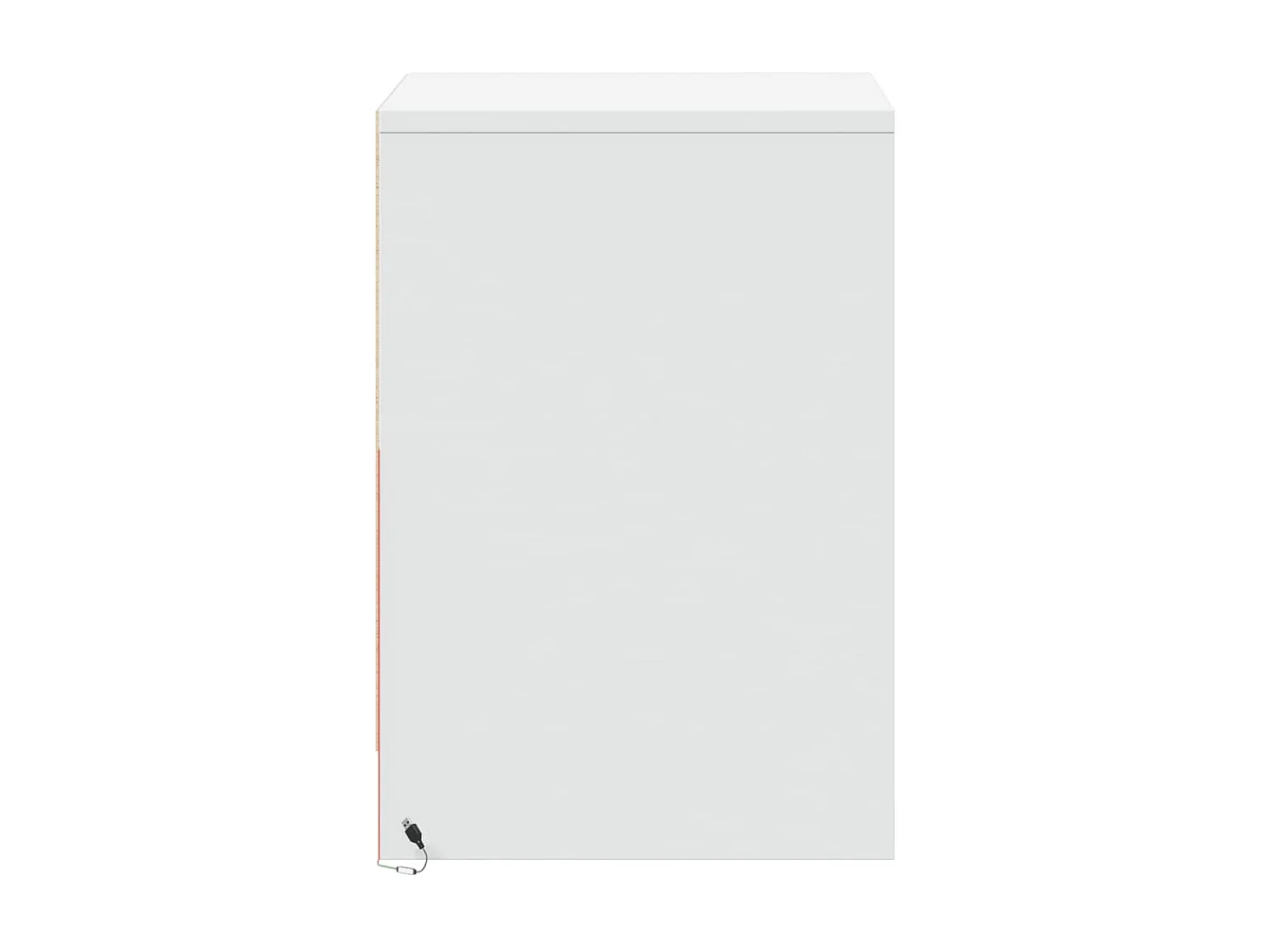 Armoires de chevet et lumières LED 2pcs blanc bois d'ingénierie