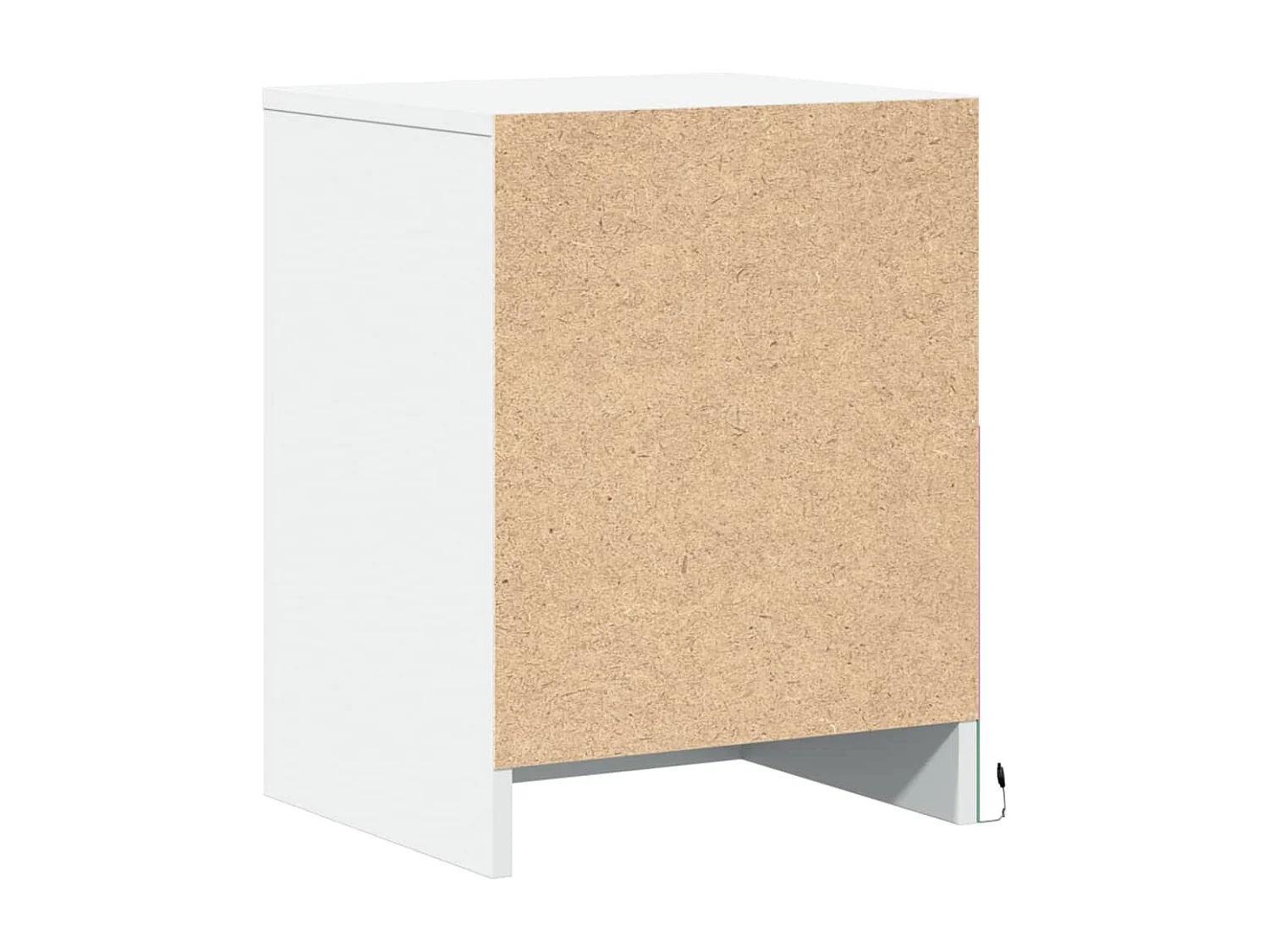 Armoires de chevet et lumières LED 2pcs blanc bois d'ingénierie