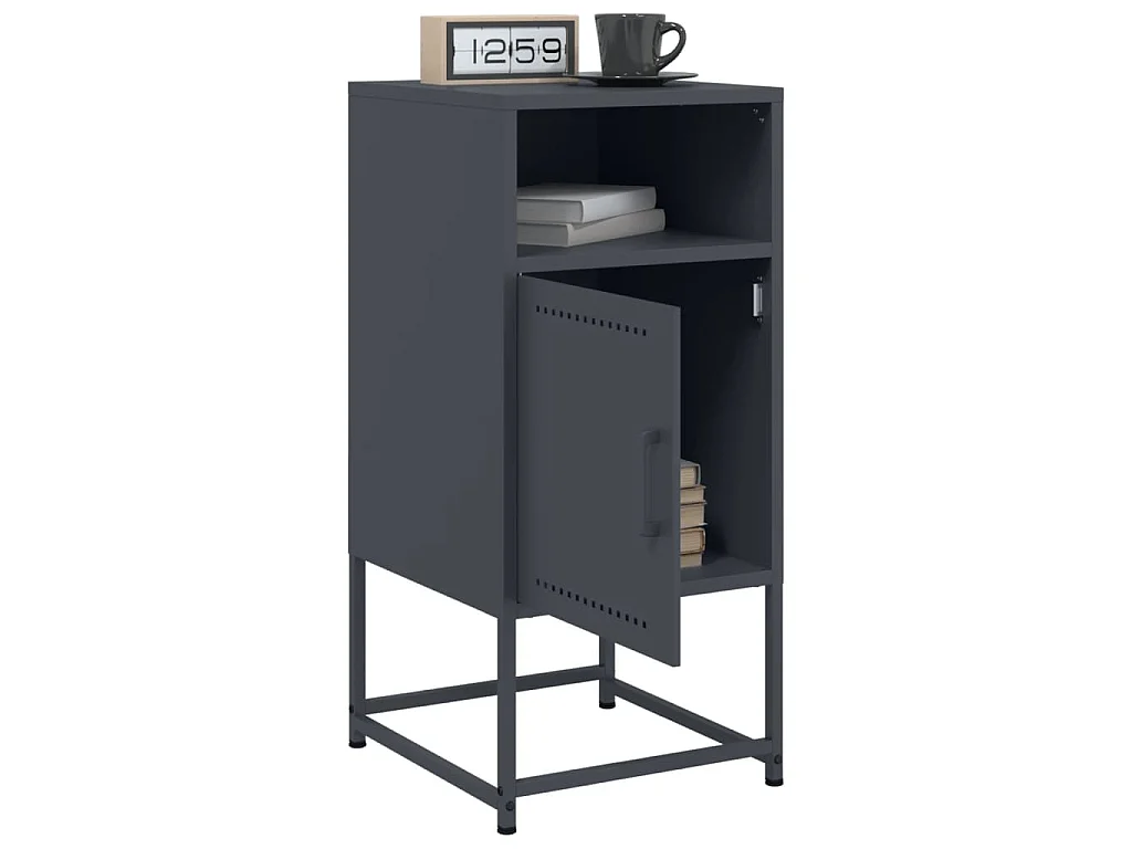 Tables de chevet 2 pcs anthracite 36x39x78 cm acier
