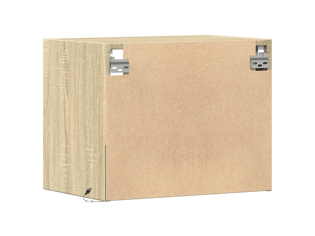 Comodini a Parete con luci LED 2 pz Rovere Sonoma