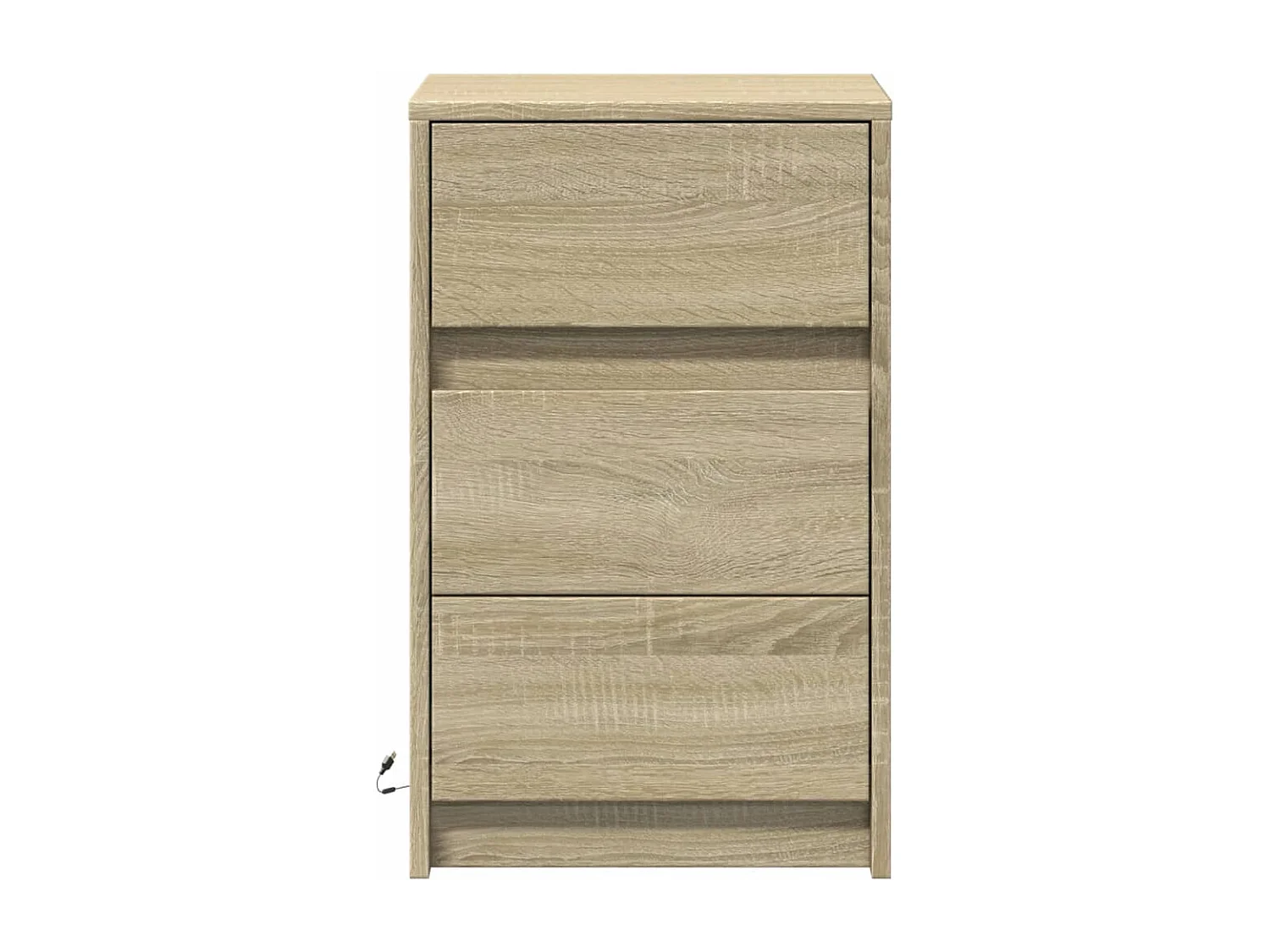 Comodino con Luci LED Rovere Sonoma in Legno Multistrato