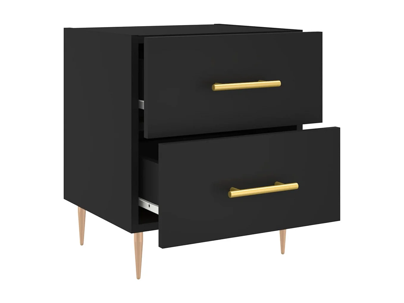 Nachttisch Schwarz 40x35x47,5 cm Holzwerkstoff