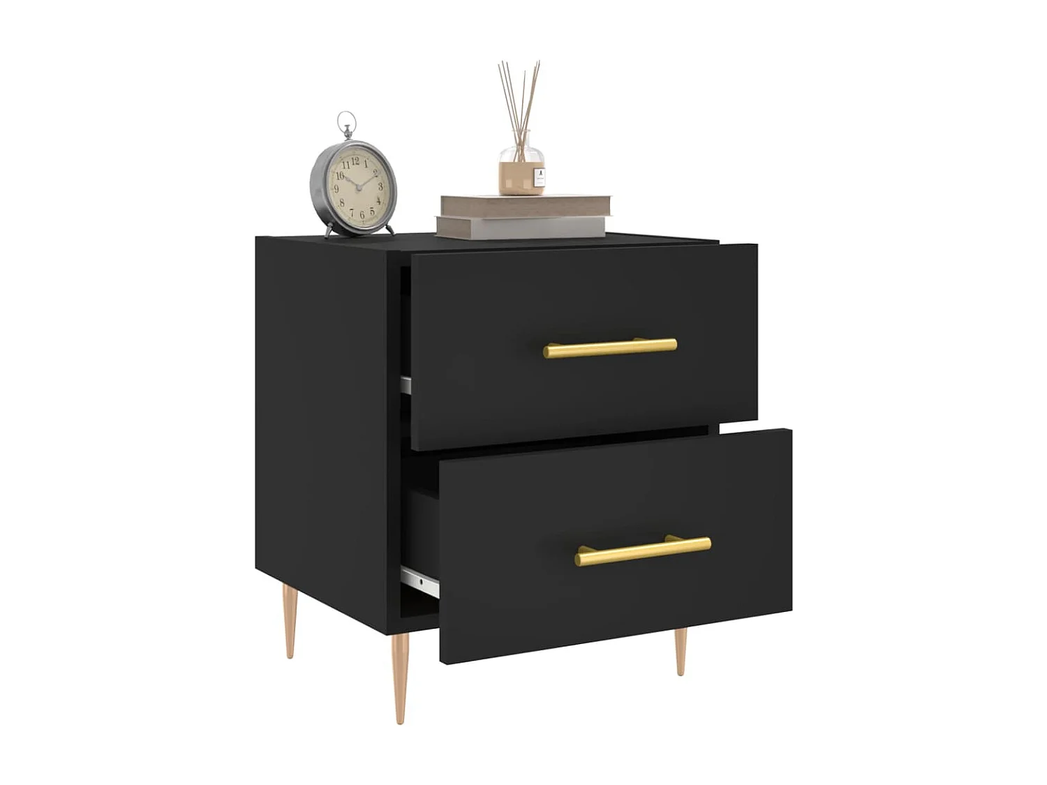 Nachttisch Schwarz 40x35x47,5 cm Holzwerkstoff