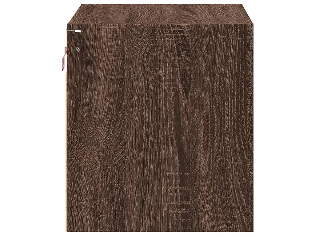 Comodini a Parete con luci LED 2 pz Rovere Marrone