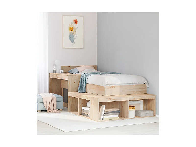 Table de chevet avec bureau 232x112x75 cm bois de pin massif