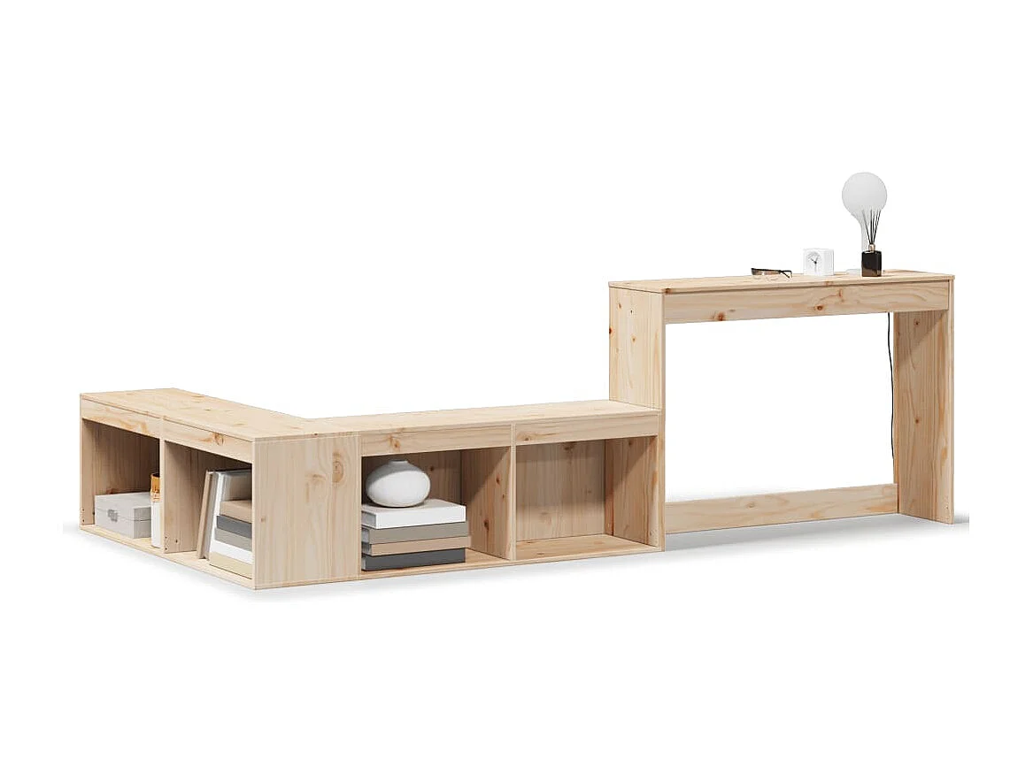 Table de chevet avec bureau 232x112x75 cm bois de pin massif