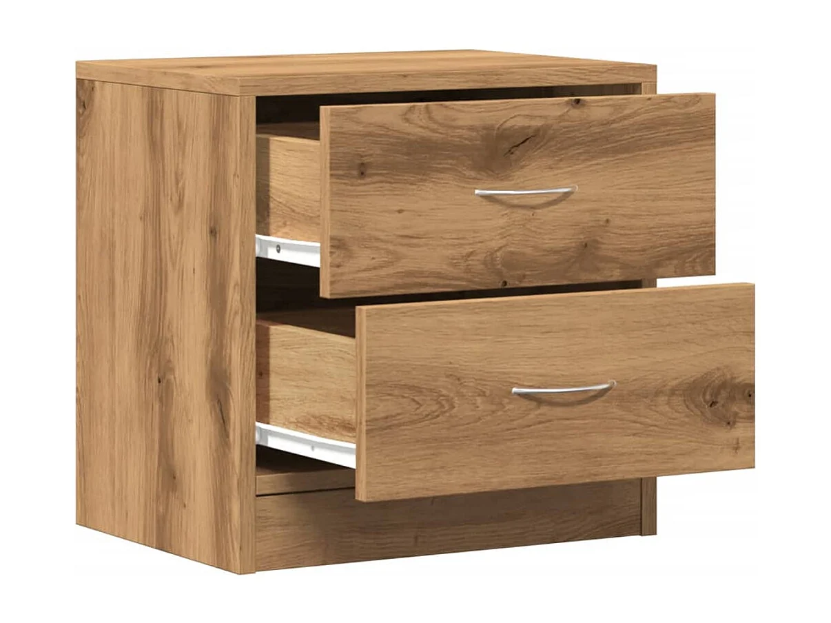 Nachtkastjes 2 st 40x30x40 cm bewerkt hout artisanaal eiken