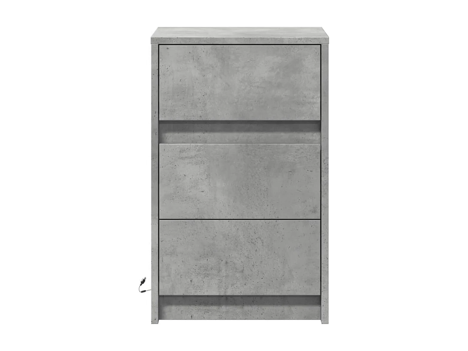 Comodino con Luci LED Grigio Cemento in Legno Multistrato