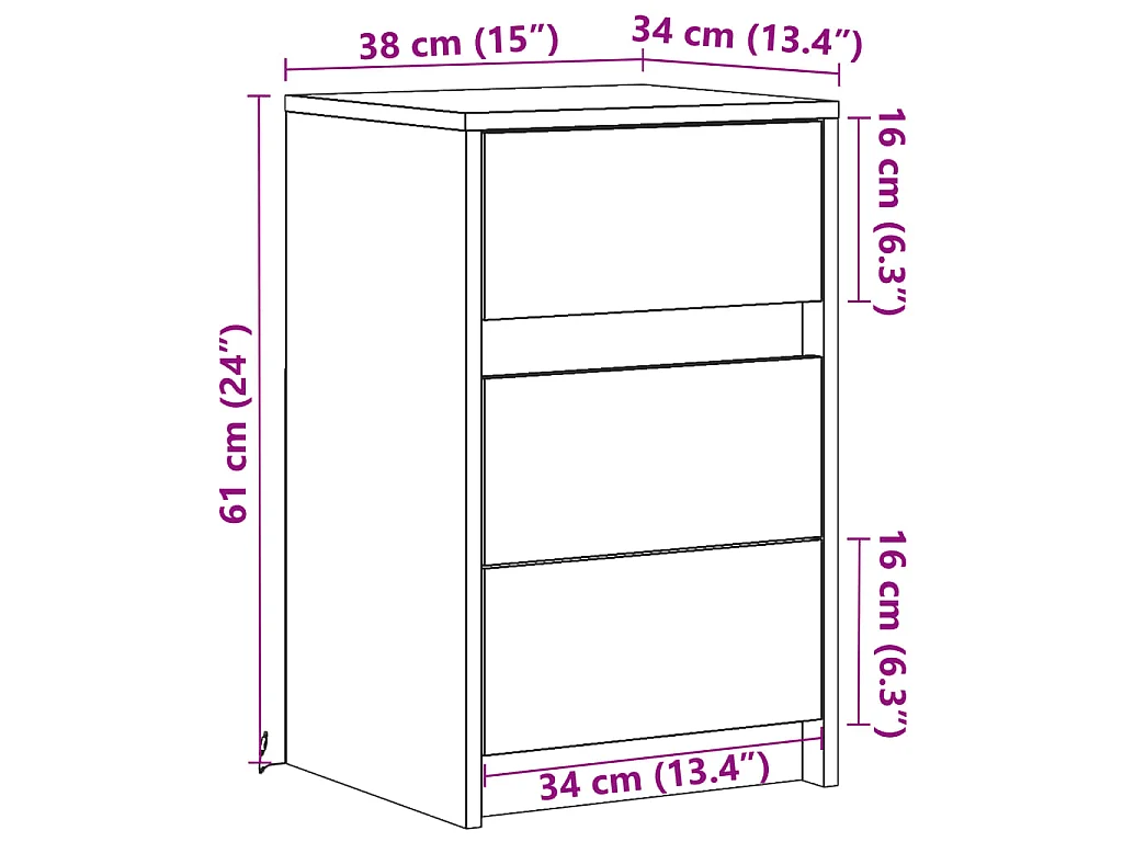 Comodino con Luci LED Grigio Cemento in Legno Multistrato