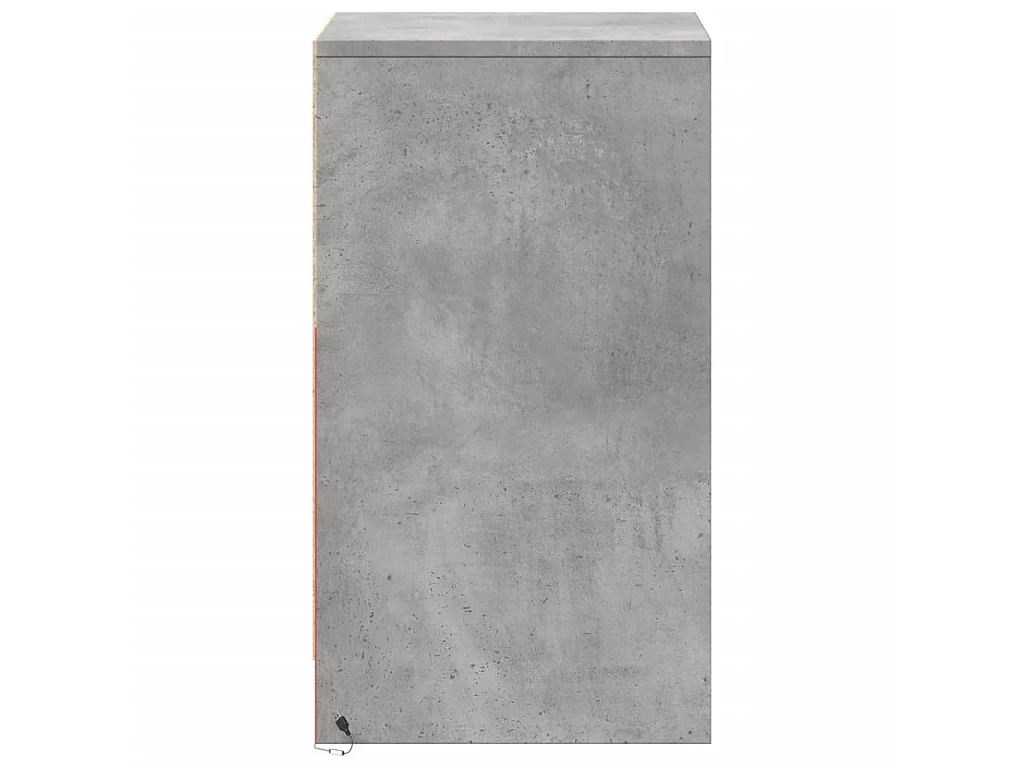 Comodino con Luci LED Grigio Cemento in Legno Multistrato