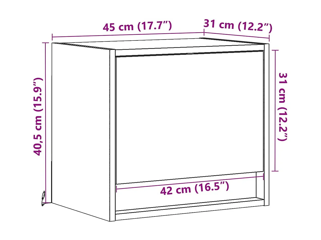 Tables de chevet murales avec lumières LED 2 pcs chêne fumé