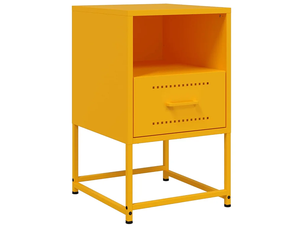 Tables de chevet 2 pcs jaune moutarde 36x39x60,5 cm acier