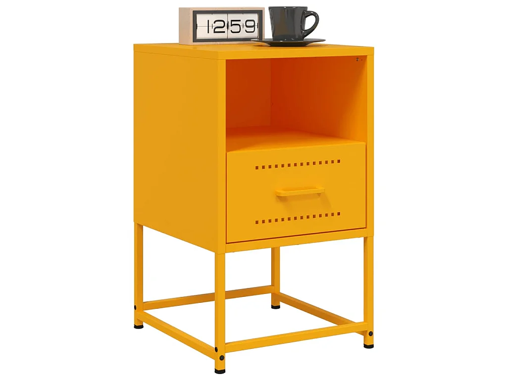 Tables de chevet 2 pcs jaune moutarde 36x39x60,5 cm acier